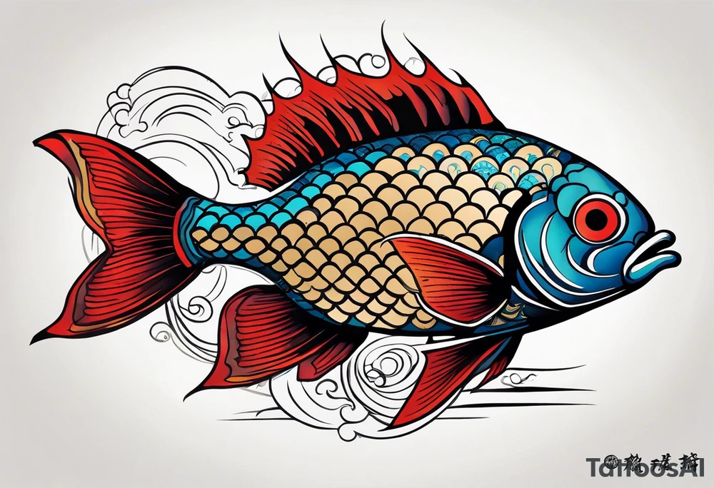 japan culture fish tattoo idea