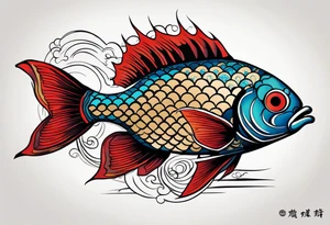 japan culture fish tattoo idea
