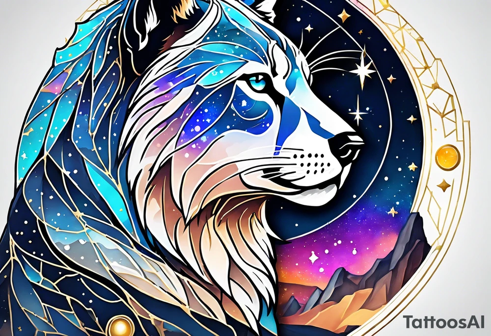 constellations Ursa Major plus Leo Minor plus Lynx in a galaxy tattoo idea