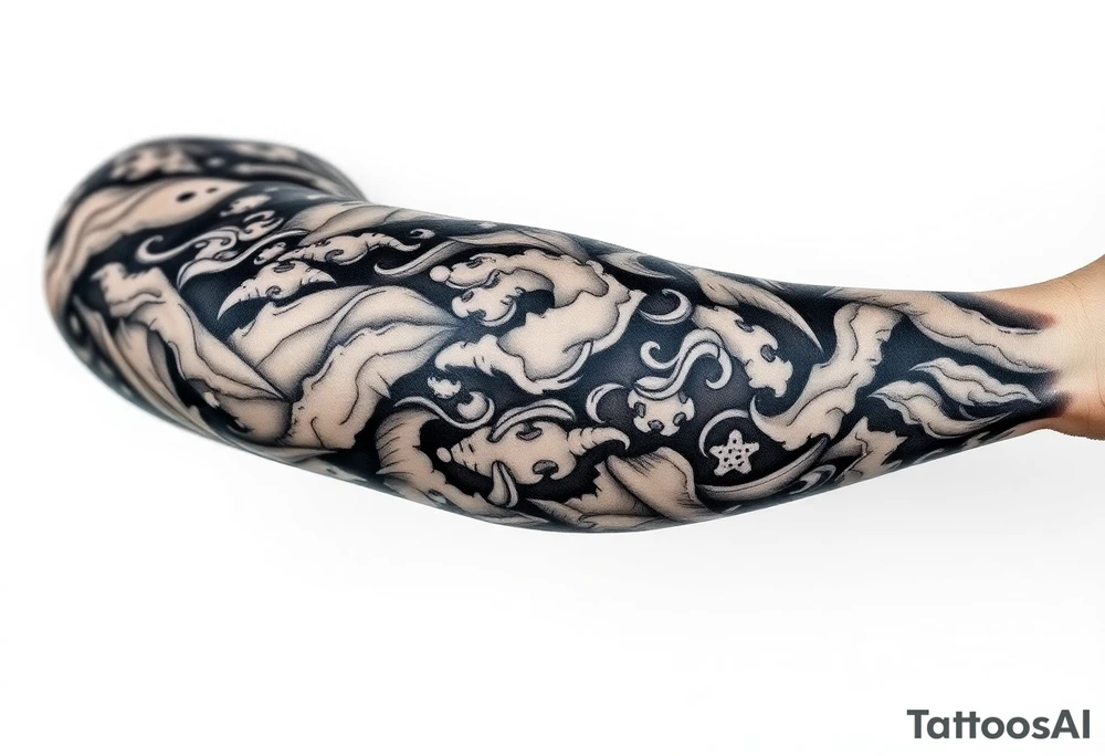 sea ​​patterns tattoo idea