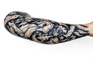 sea ​​patterns tattoo idea