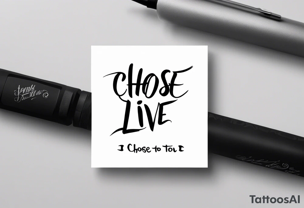 1.9.2023 I chose to live. tattoo idea