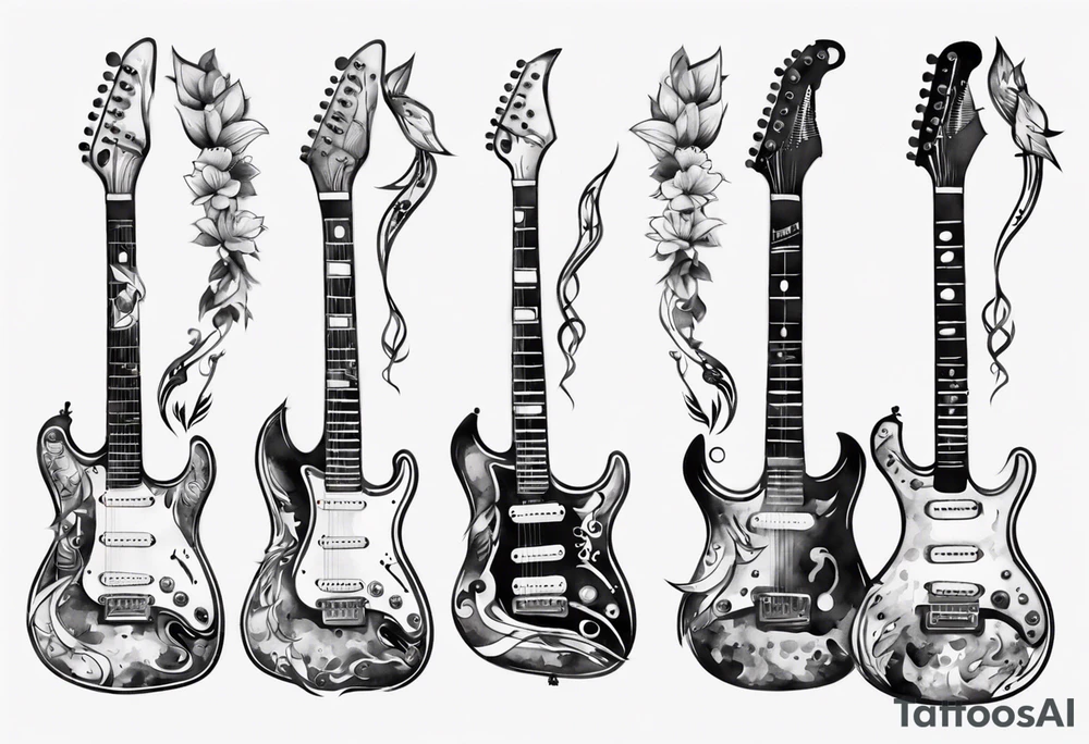 electric guitar tattoo idea