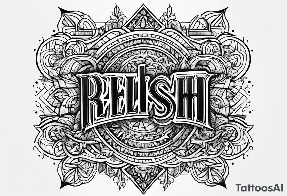 Tatoo design with the word relish tattoo idea
