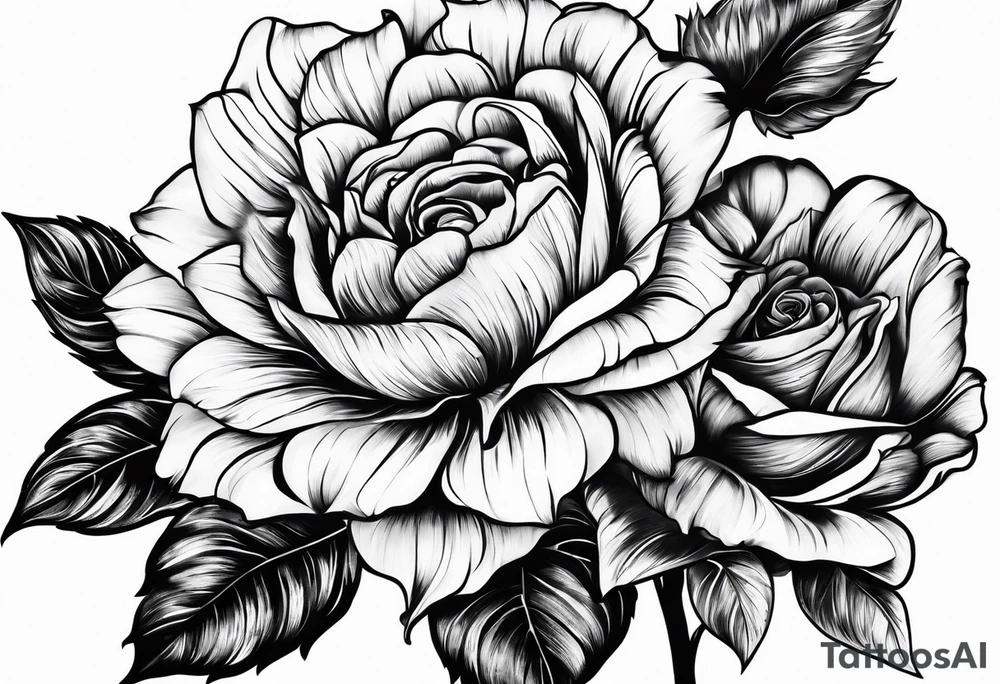 sunflower  rose tattoo idea