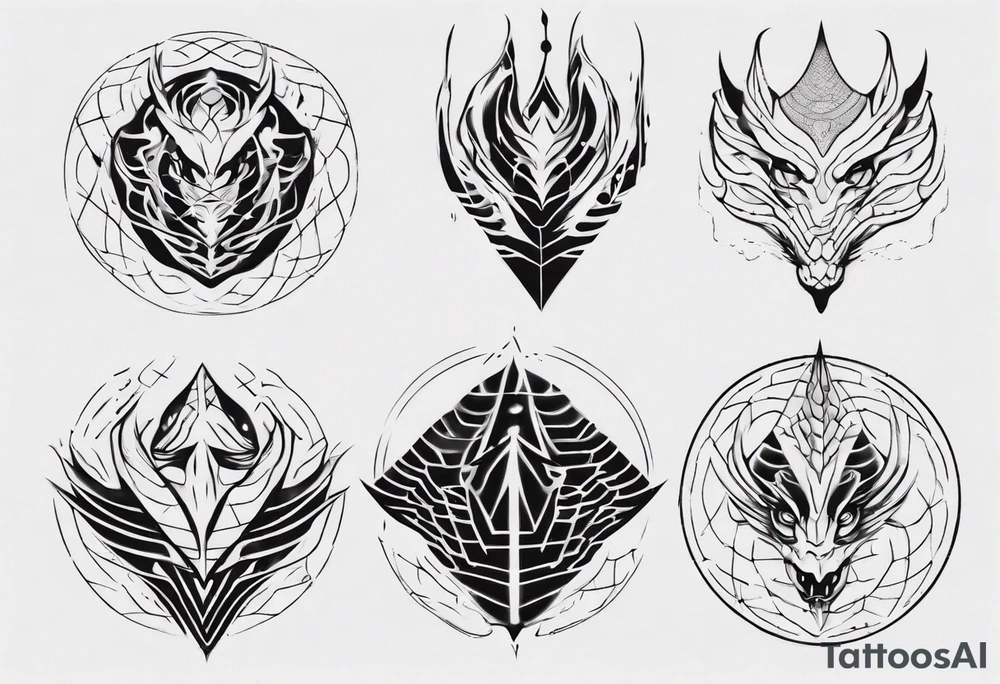 Dragon scale futuristic tattoo idea
