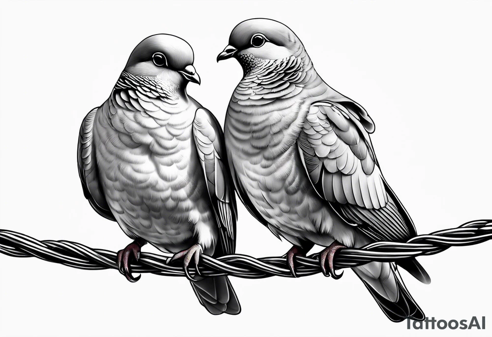 two doves sitting on a wire tattoo idea