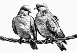 two doves sitting on a wire tattoo idea
