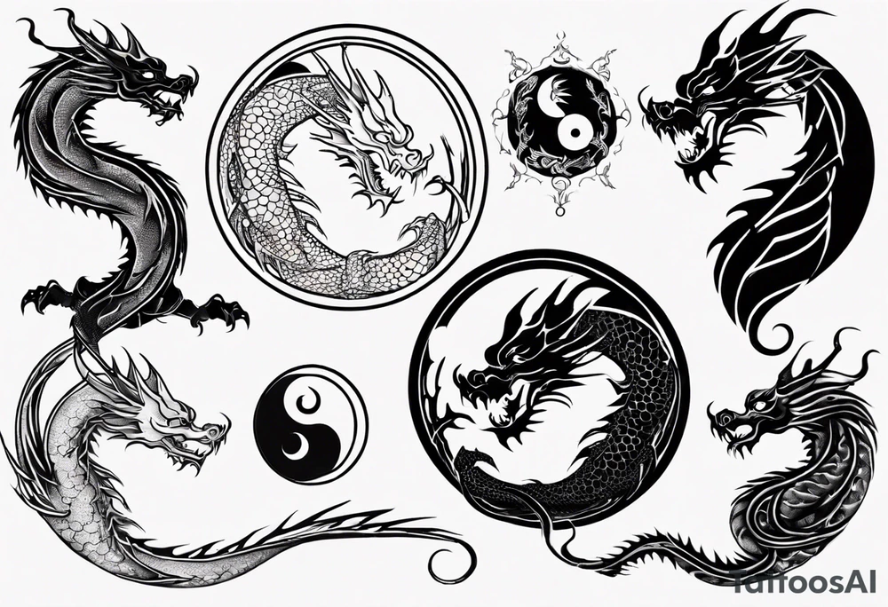 Dragon Yin Yang tattoo idea