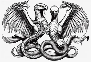 The snake is fighting with an eagle tattoo idea
