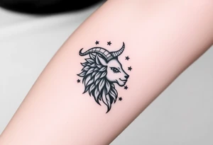 Capricorn head and body y starsign  10x10 cm 

Flowers or stars tattoo idea