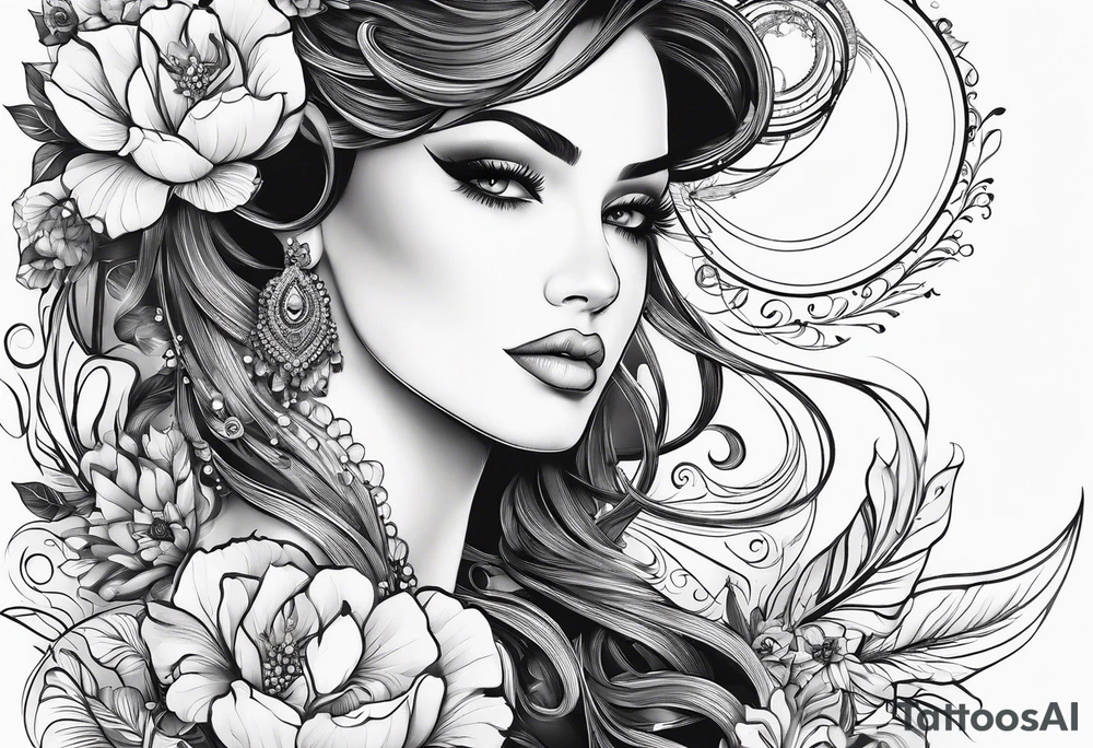 sewing template on arm tattoo idea