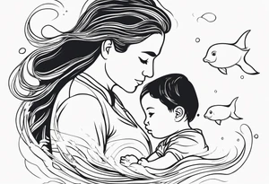 Father daughter matching. Water related. Marine life tattoo idea