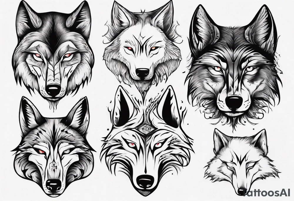 wolfs head tattoo idea