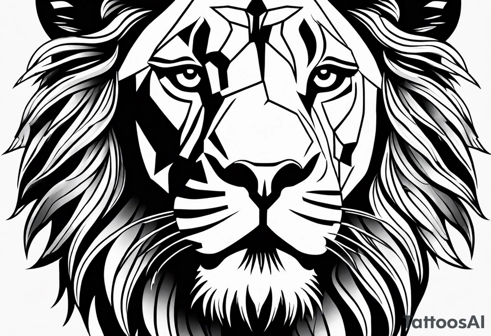 Courageous lion tattoo idea