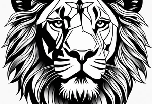Courageous lion tattoo idea