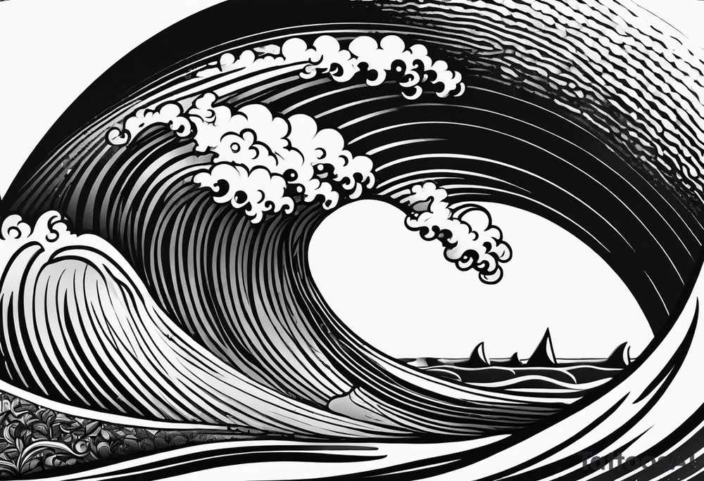 Simple wave tattoo idea