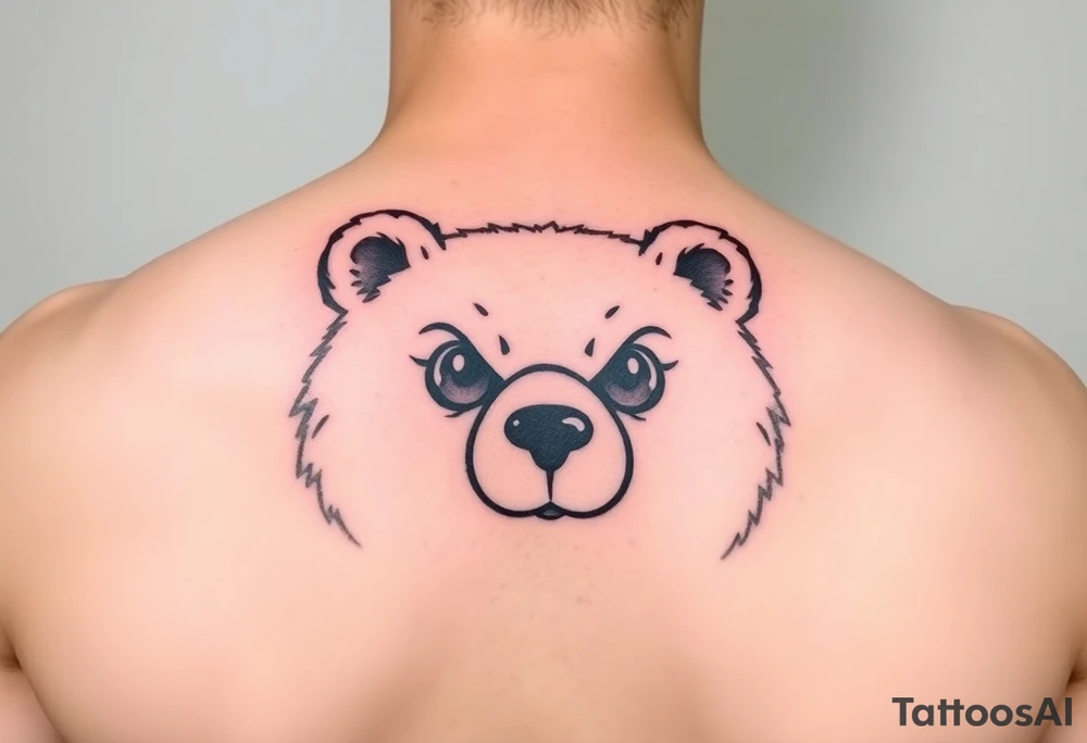 Cartoon bear “x” for eyes tattoo idea