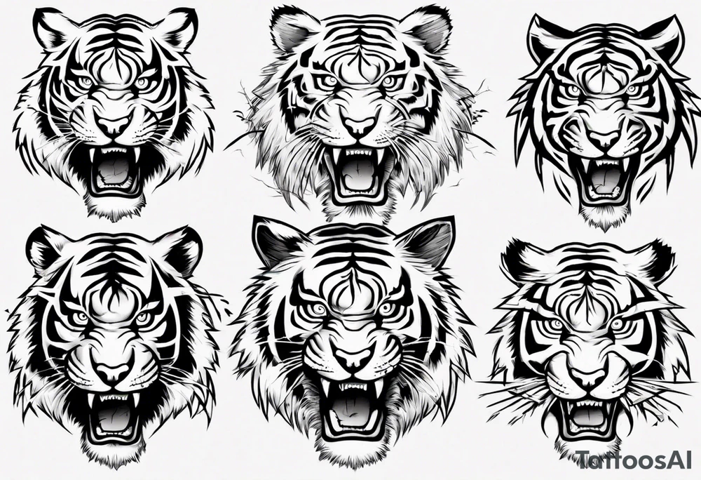 mythical ferocious tiger with lightning around it tattoo idea mythical ferocious tiger with lightning around it tattoo idea