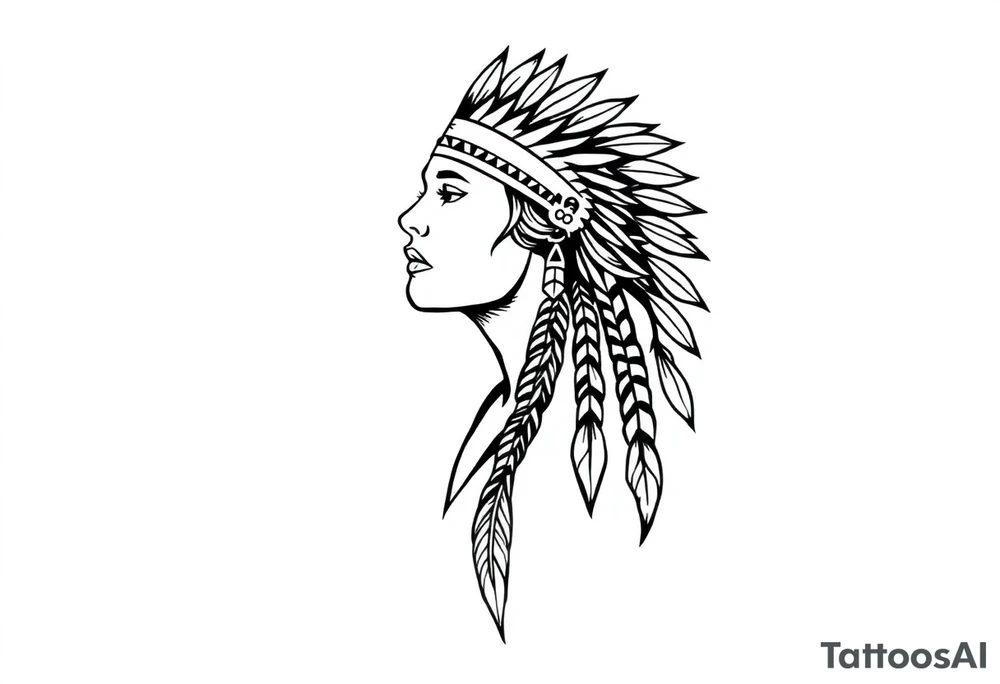 Female Native American tattoo idea