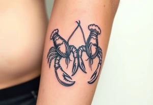 Lobsters holding claws lovingly tattoo idea