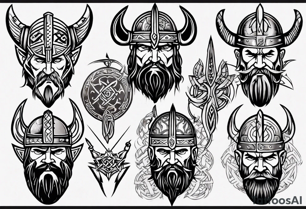 Viking face tattoo idea