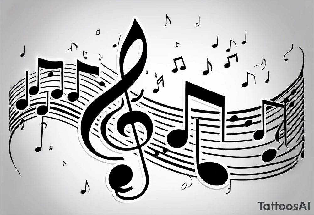 3 music notes nothing else tattoo idea