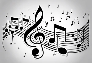 3 music notes nothing else tattoo idea