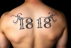 1818 in roman numerals on the ribs, just the numbers no designs tattoo idea