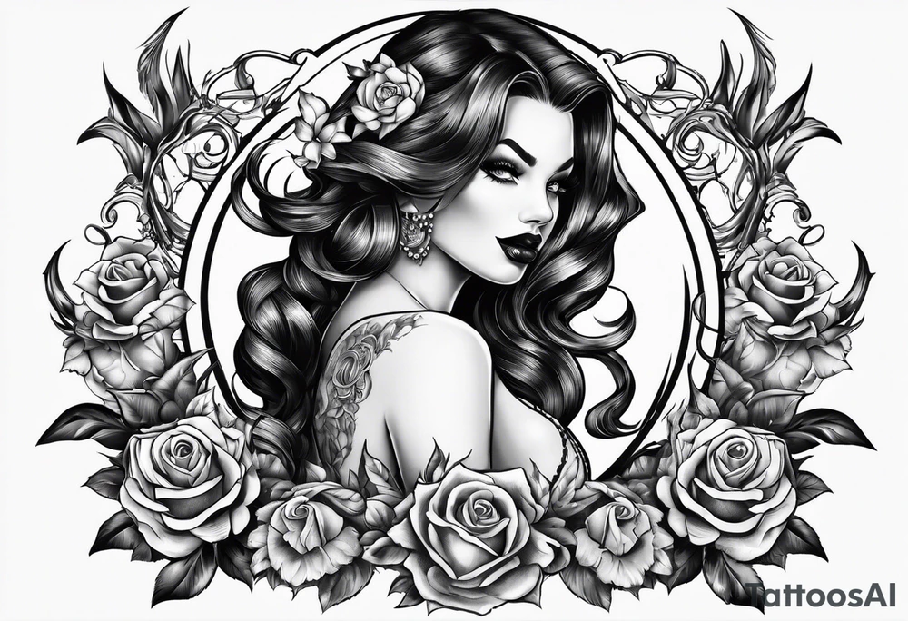 demon pinup tattoo idea