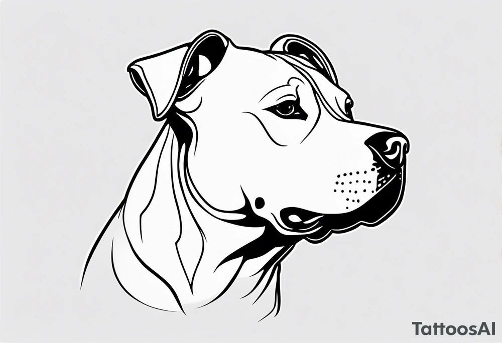 Cookie my pitbull dog outline of ears with her name in cusive at the bottom tattoo idea