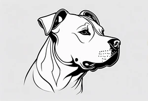 Cookie my pitbull dog outline of ears with her name in cusive at the bottom tattoo idea