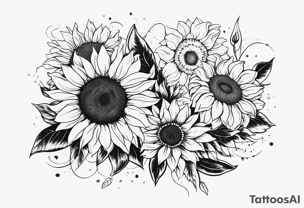 Sunflowers and lots of color tattoo idea