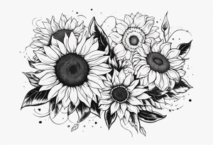 Sunflowers and lots of color tattoo idea