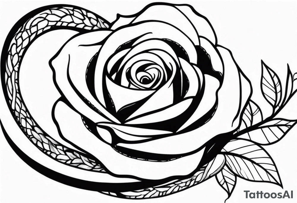 A snake entwined around a rose tattoo idea