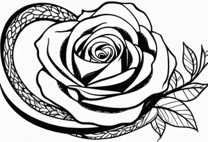 A snake entwined around a rose tattoo idea