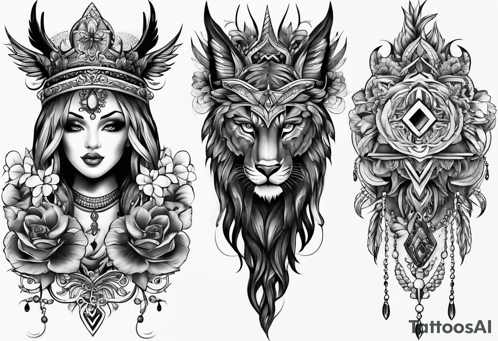 full body tattoo on the back from top to bottom tattoo idea