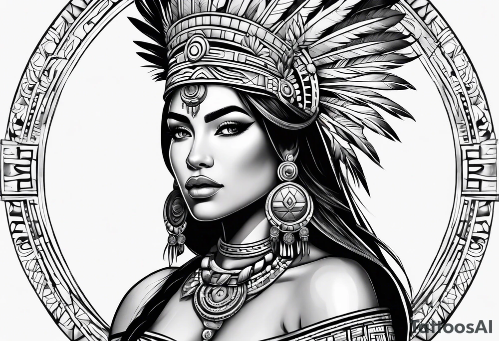 Aztec princess side princess tattoo idea