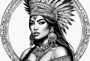 Aztec princess side princess tattoo idea