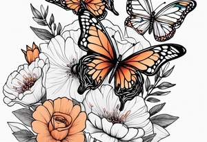 rib cage with 

 flowers and butterflies
simple design minimal sketch tattoo idea