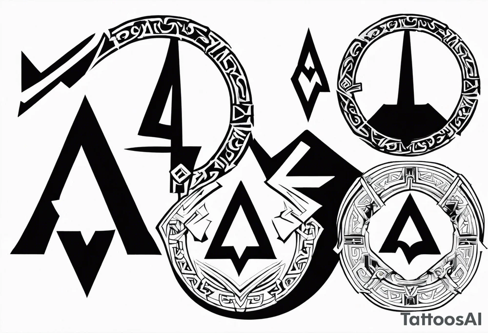 Valhalla shield sword valknut tattoo idea