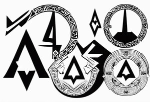 Valhalla shield sword valknut tattoo idea