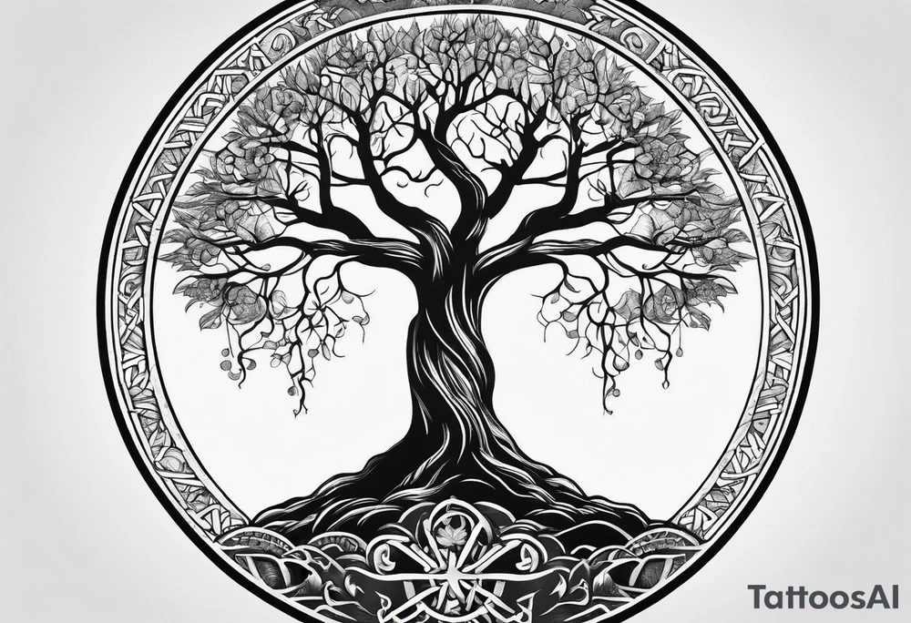 yggdrasil and vegvisir tattoo idea