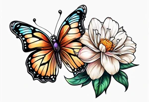Butterfly on a flower tattoo idea