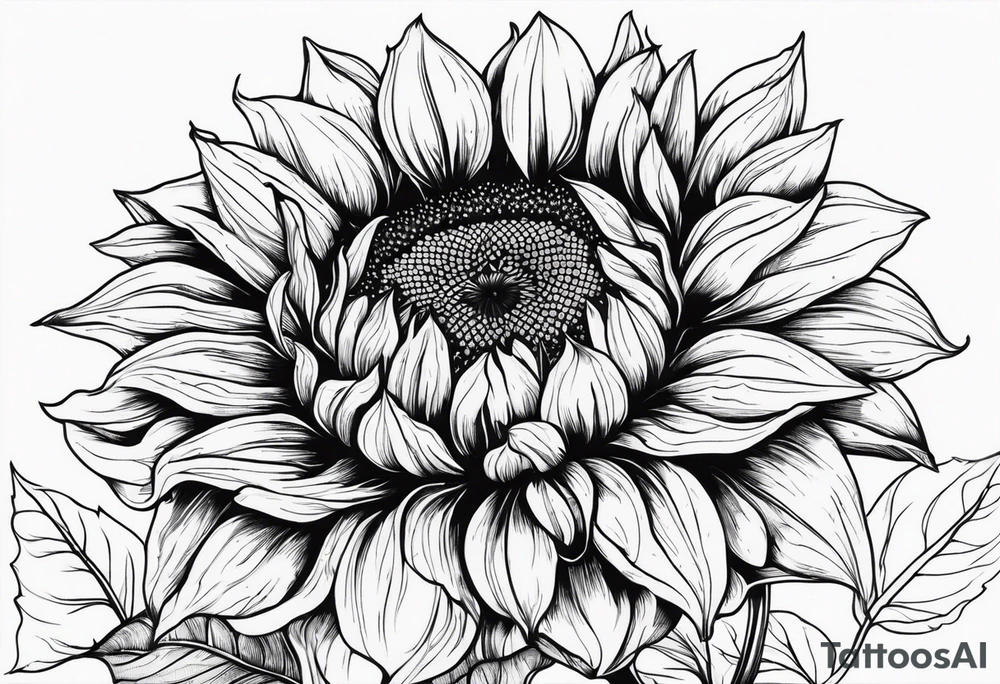 Sunflower in garden tattoo idea