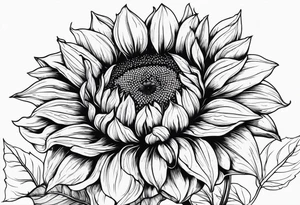 Sunflower in garden tattoo idea
