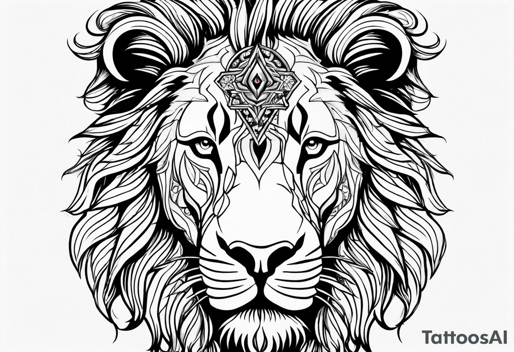 gothic lion tattoo idea