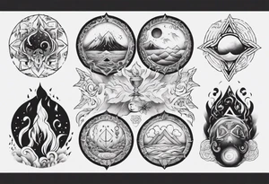 The four elements tattoo idea