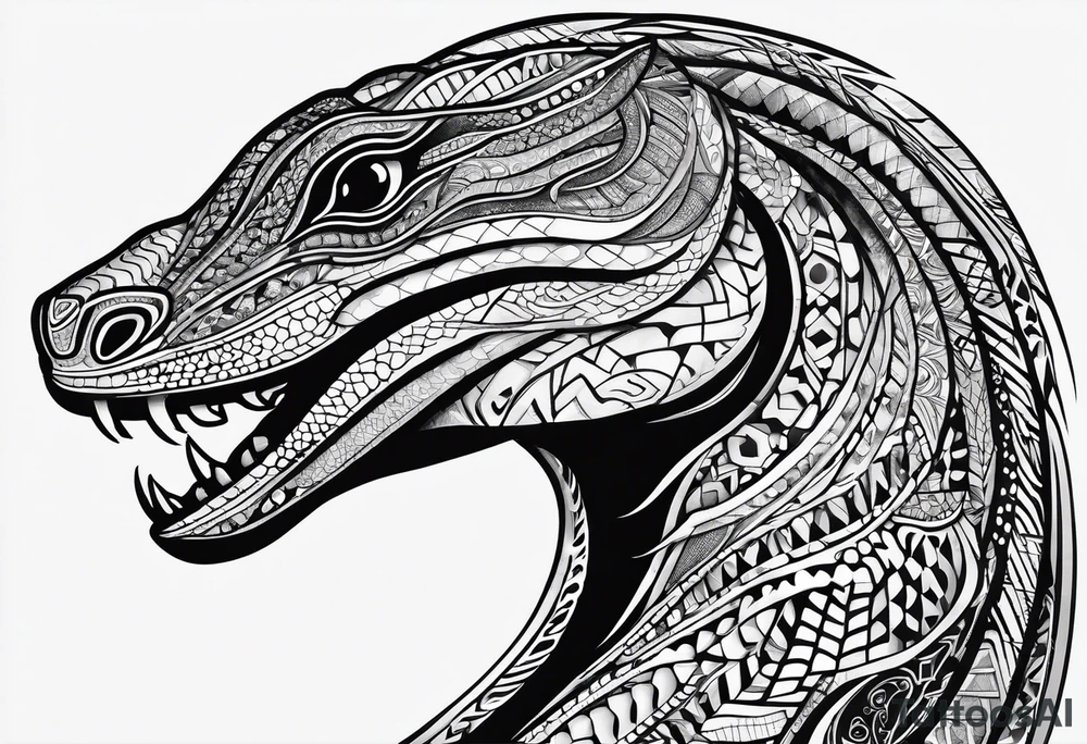 Aboriginal style goanna tattoo idea