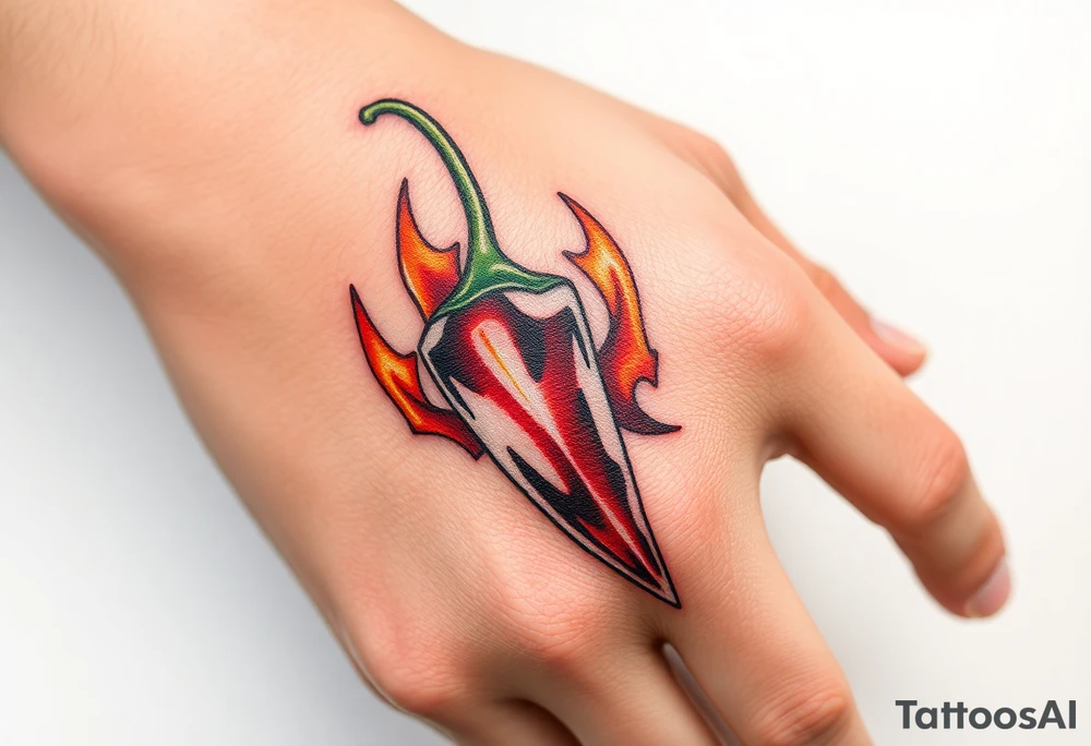 Chili pepper fire tattoo idea